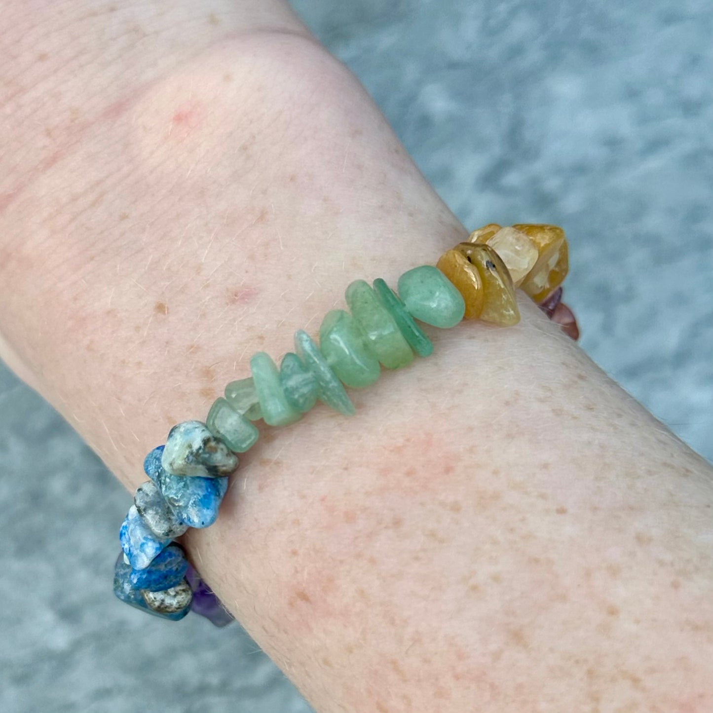 Mixed Chipped Chakra Bracelet