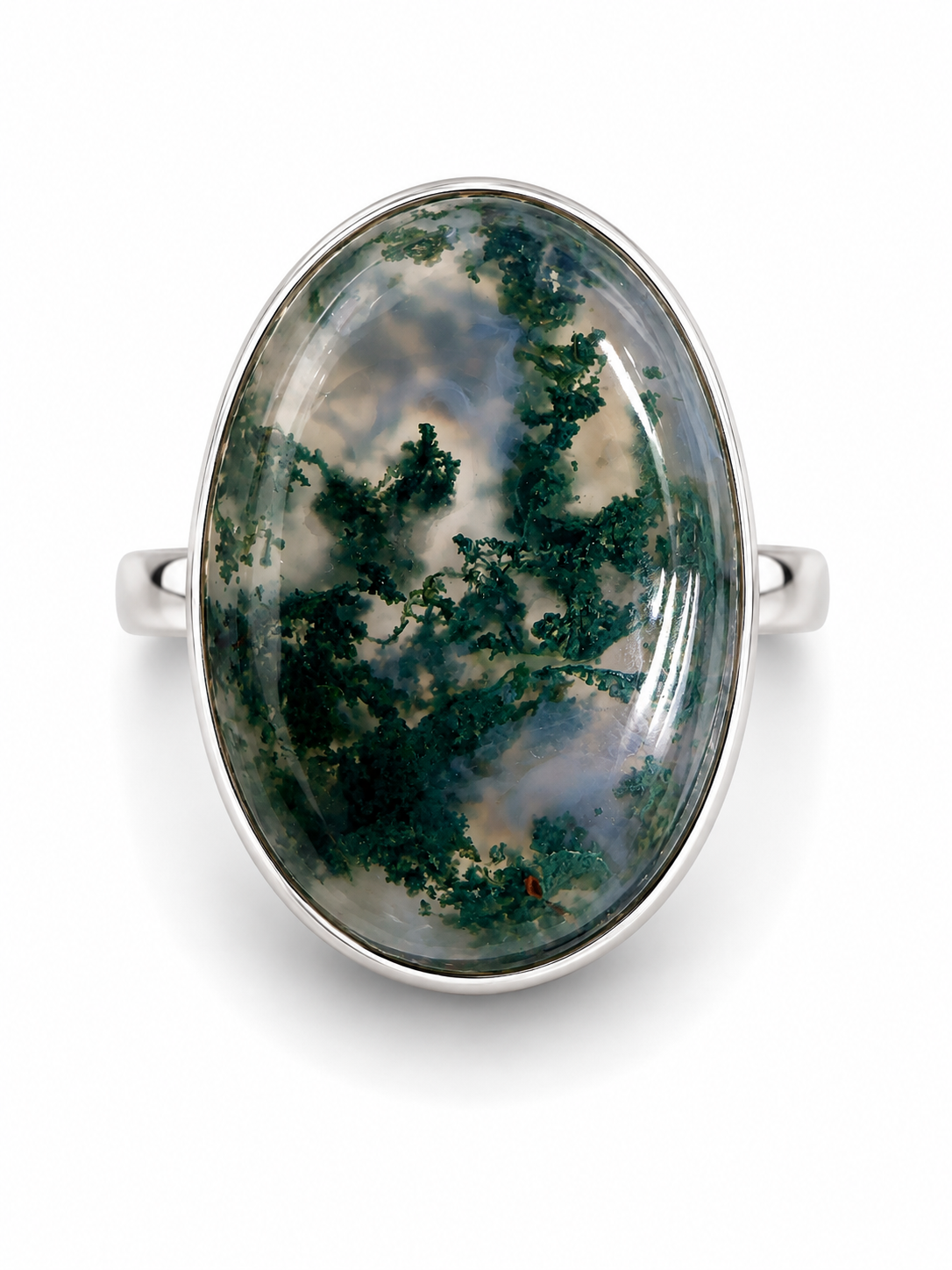Moss Agate 925 Rings
