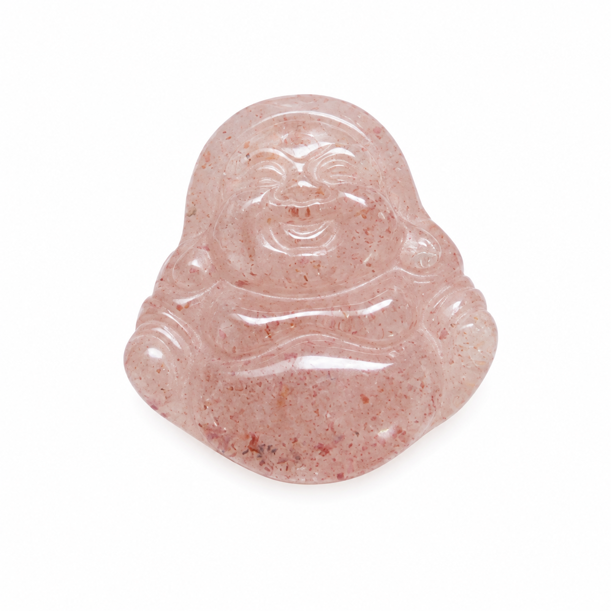 Mini Strawberry Quartz Buddha Carvings