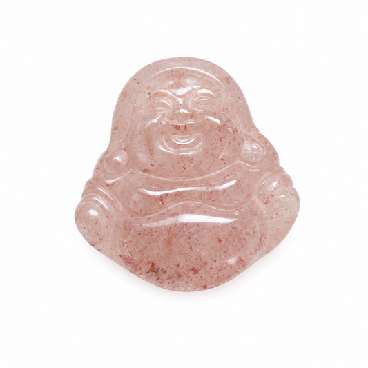 Mini Strawberry Quartz Buddha Carvings