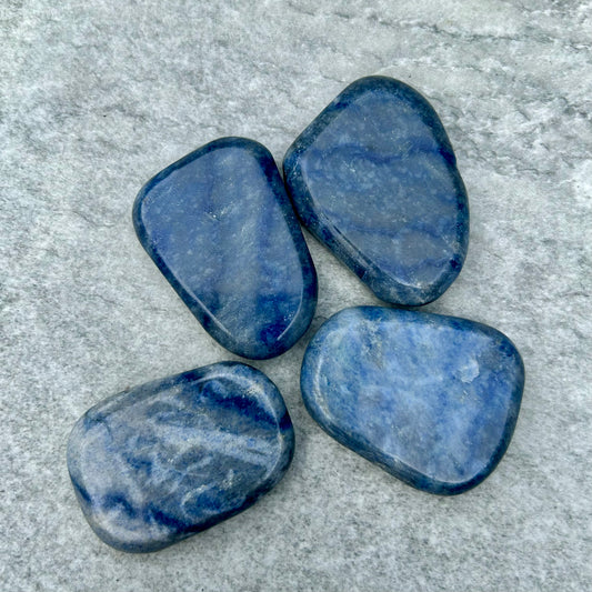 Blue Quartz Palms Stones