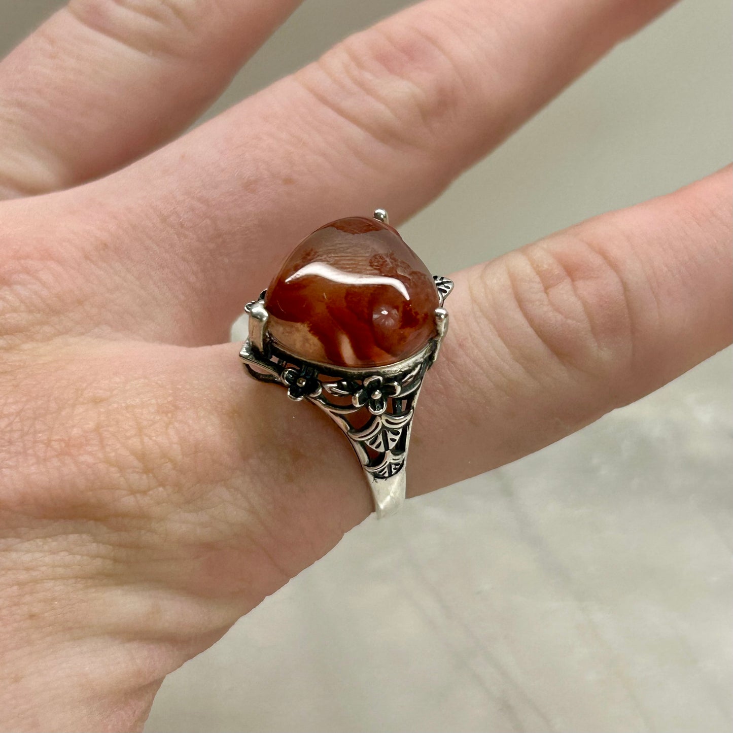 Cinnabar Adjustable Ring