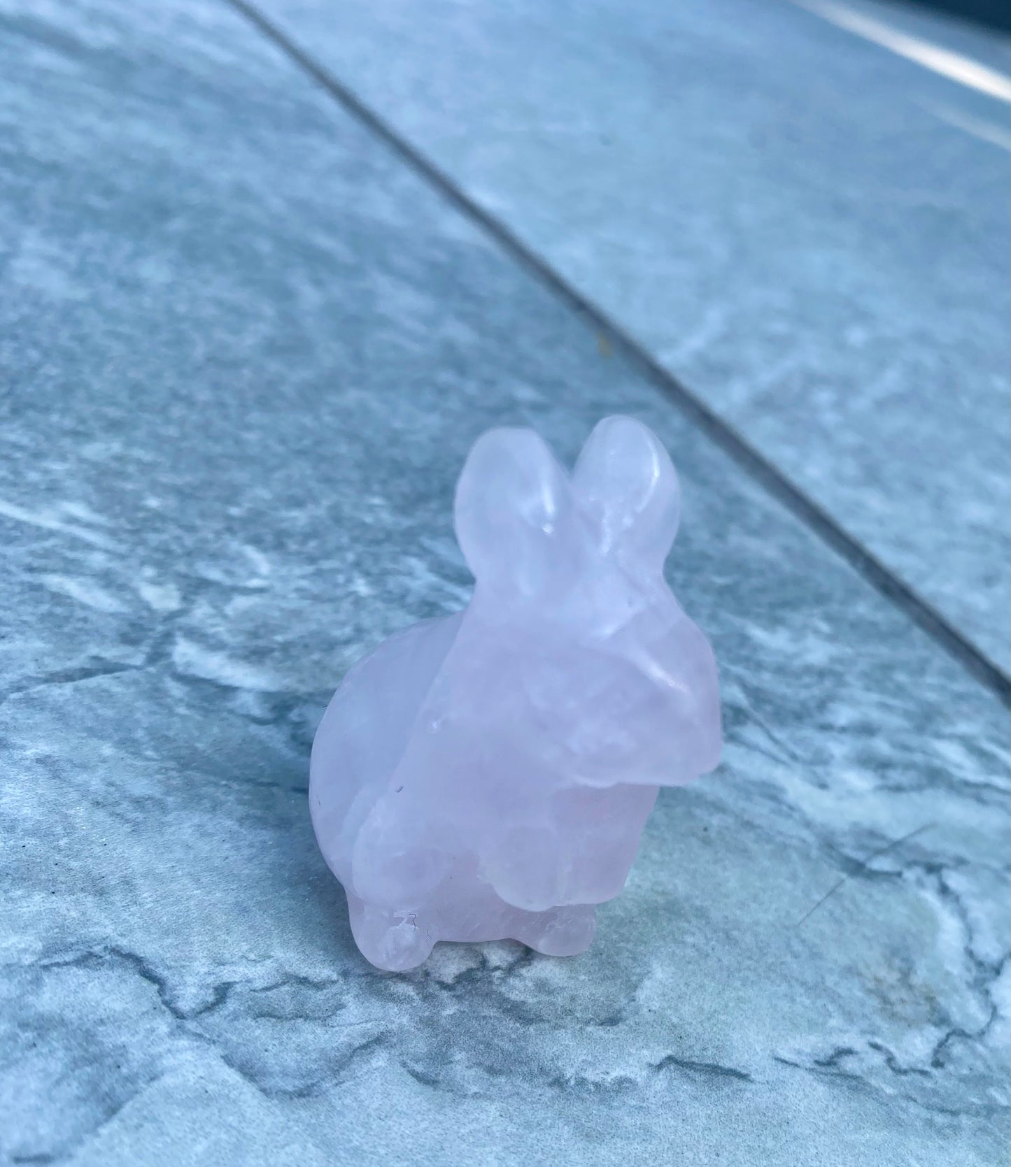 Rose Quartz Rabbit Carving
