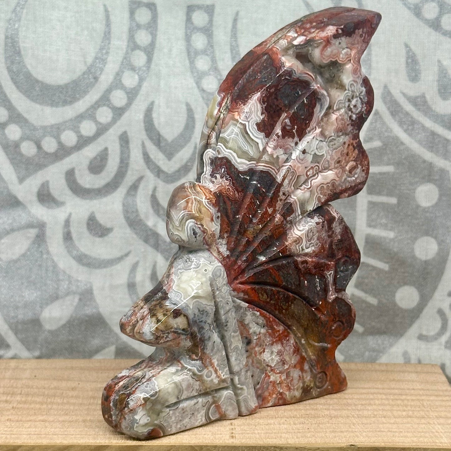 Mexican Agate Fairy Carving