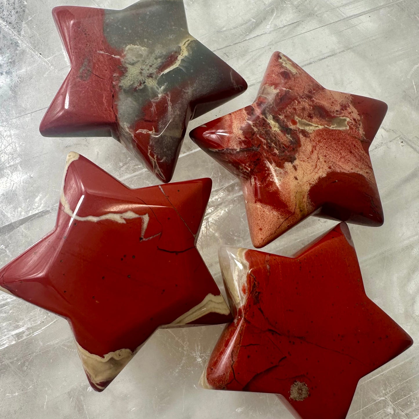 Red Jasper Star Carvings
