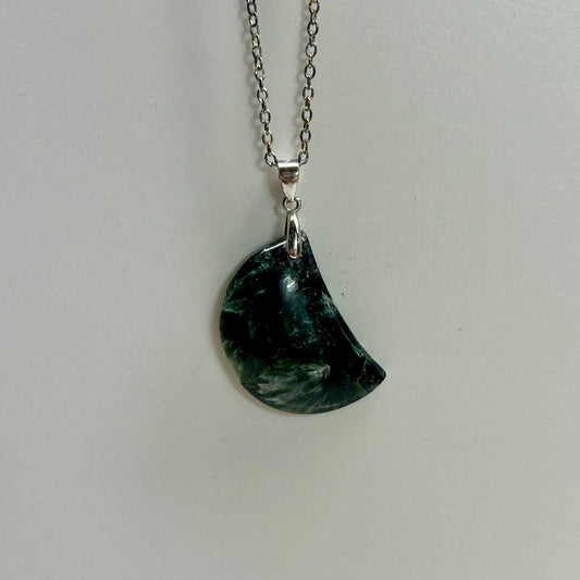 Septarian Moon Necklace