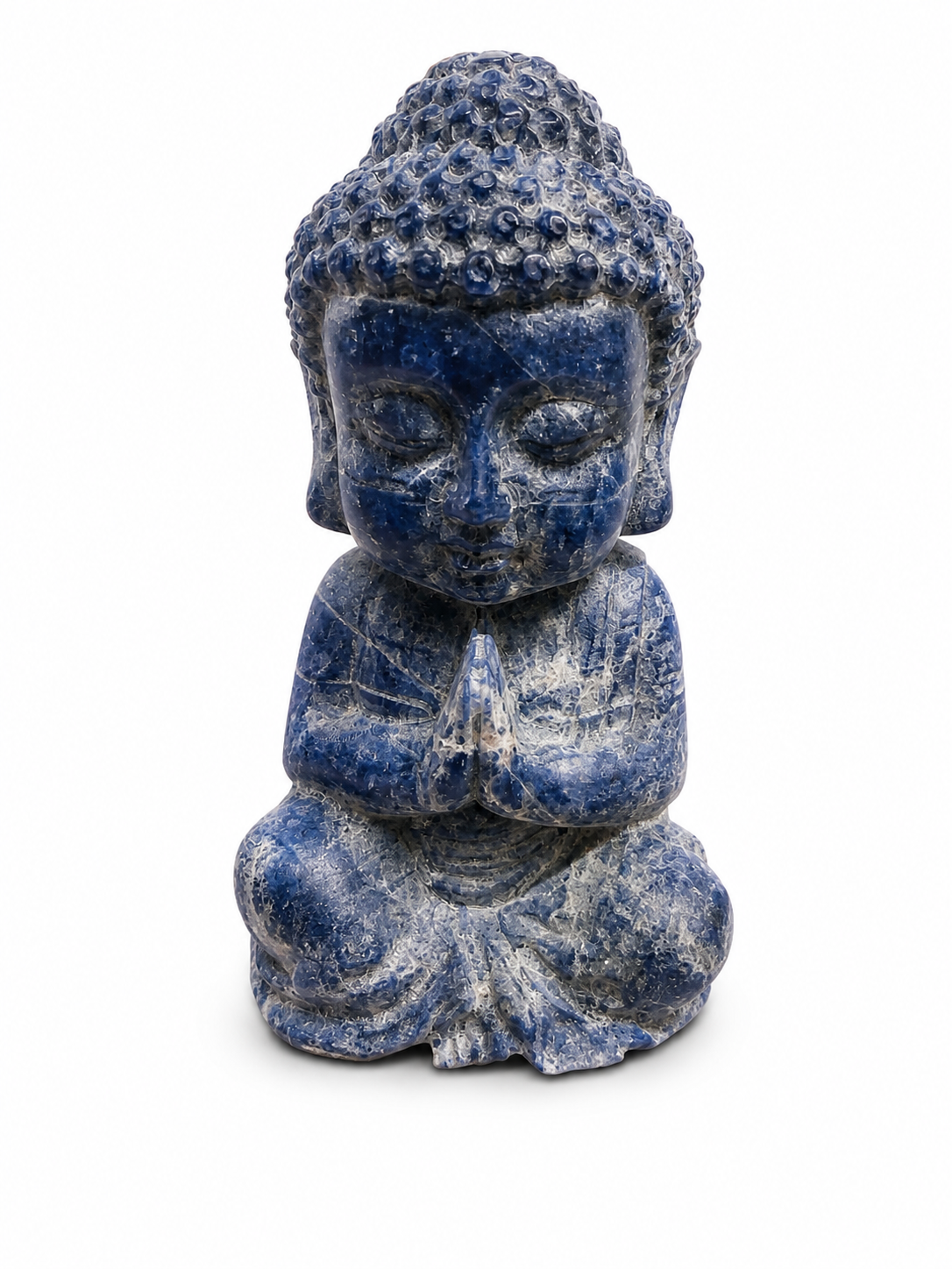 Sodalite Unpolished Buddha Carving