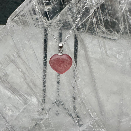 Strawberry Quartz Heart Pendents