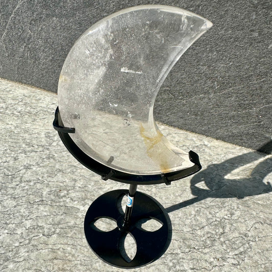 Clear Quartz Moon On Stand