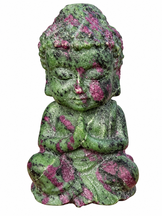 Ruby Zoisite Buddha Carving