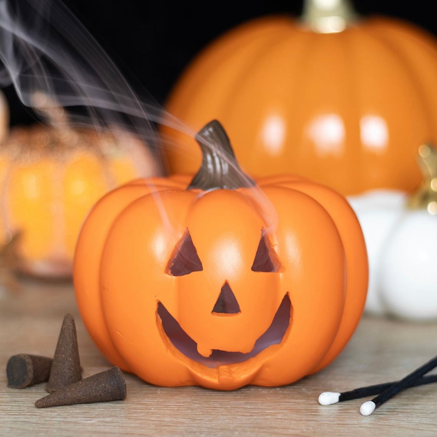 Orange Pumpkin Incense Cone Holder
