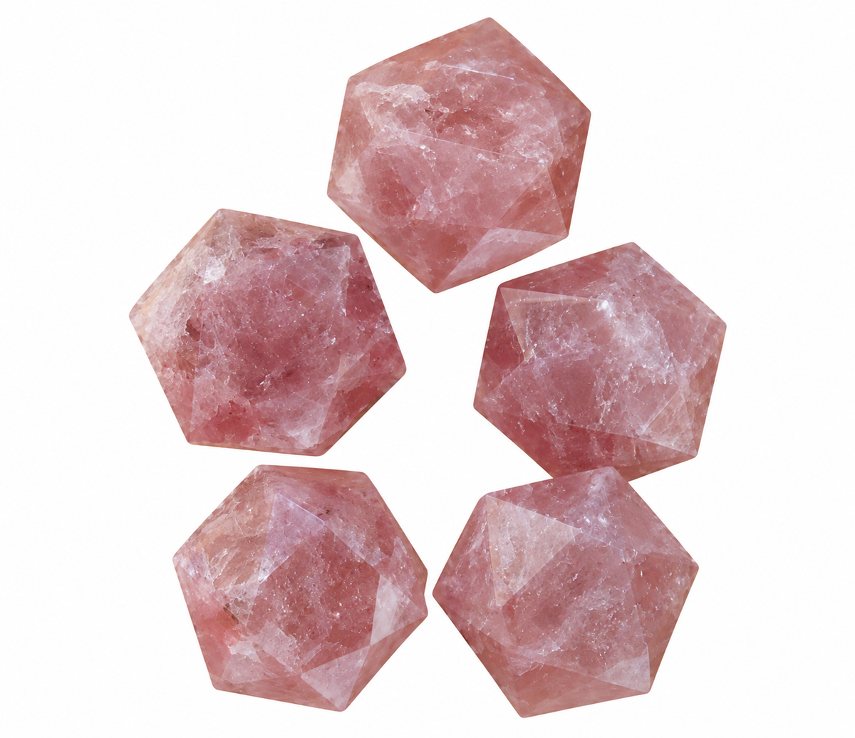 Strawberry Quartz Hexagon – 2cm