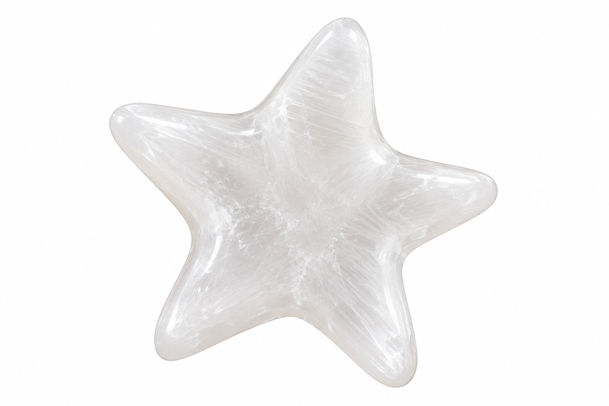 Selenite Star Carving