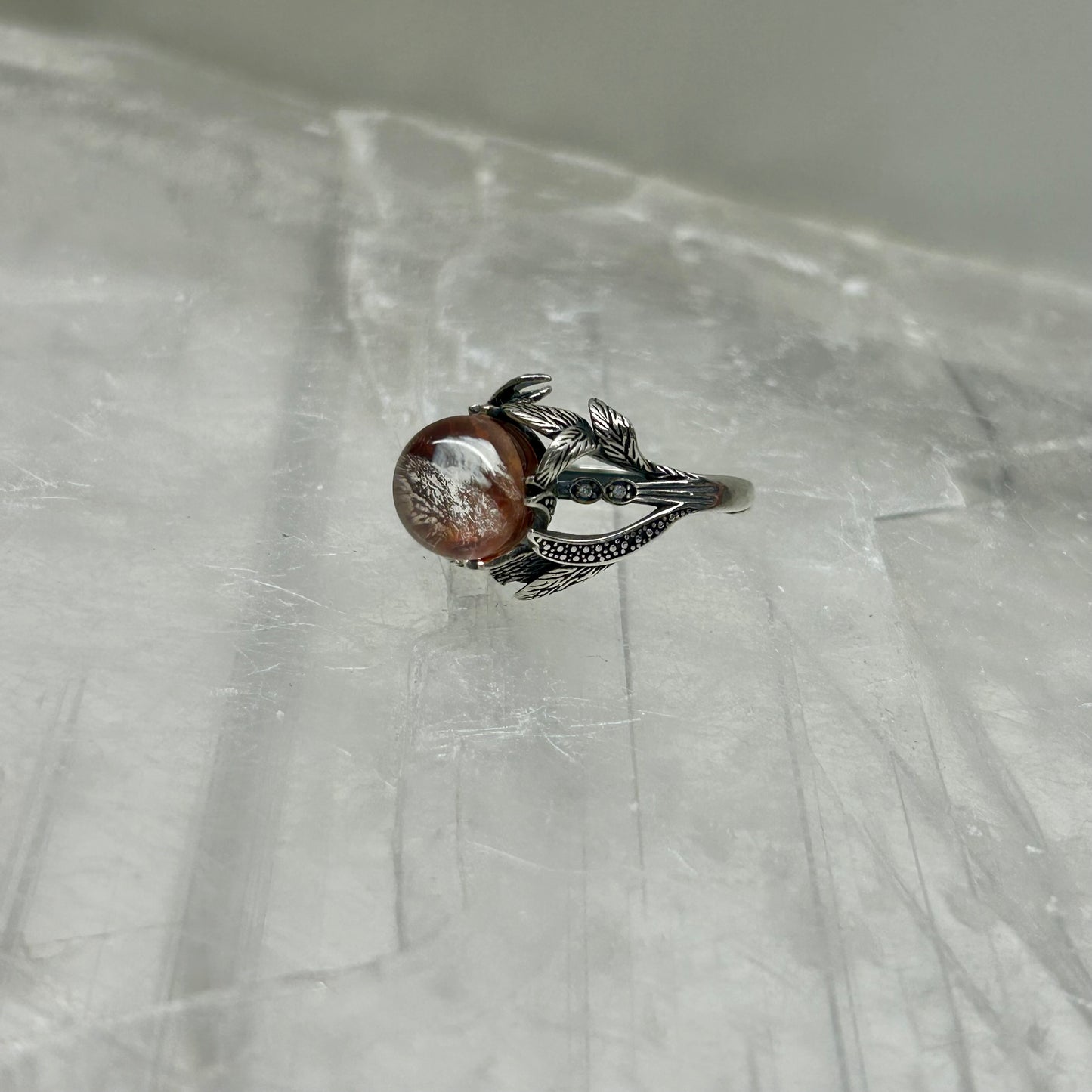 Fire Quartz Adjustable Ring