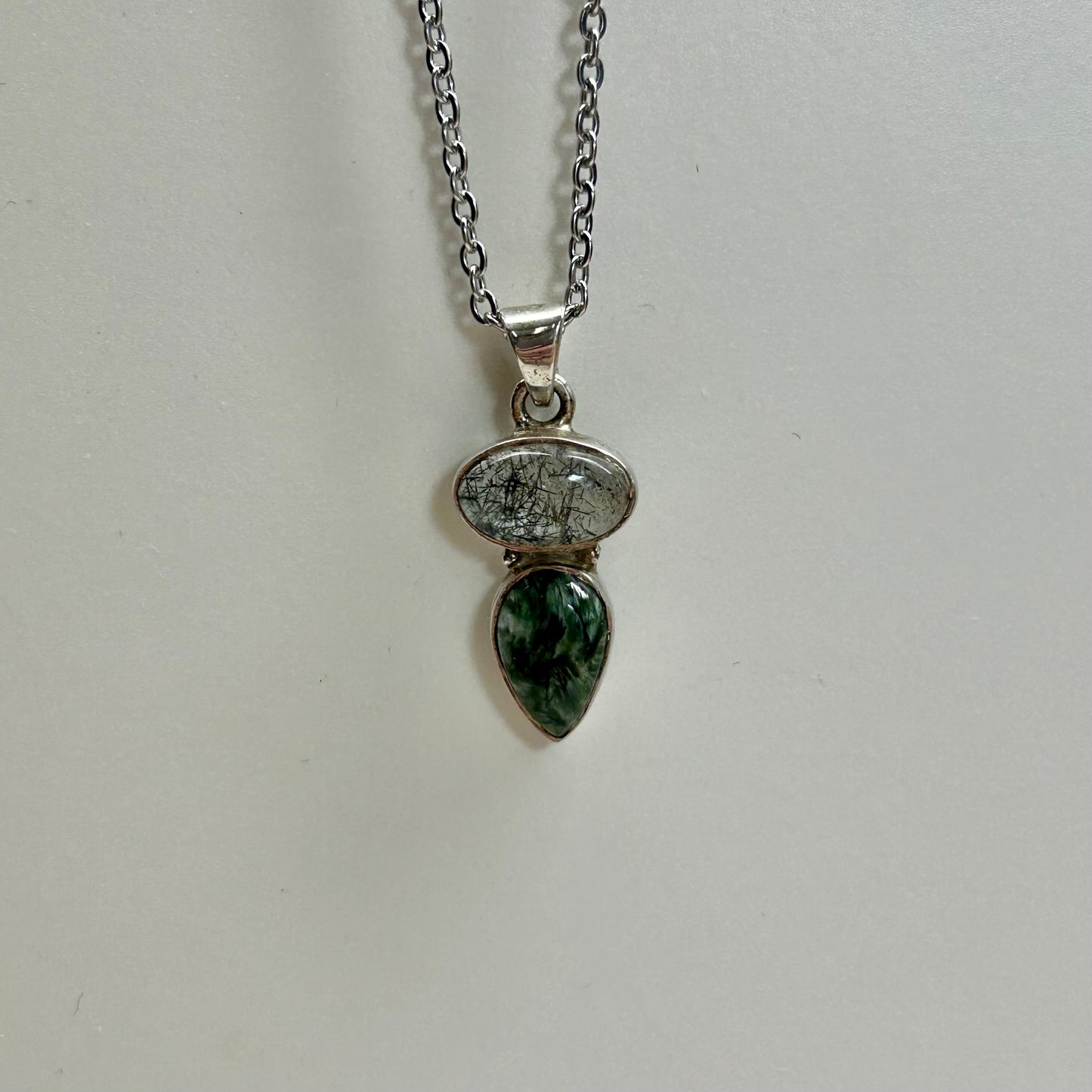 Septarian & Quartz+Tourmaline Necklace