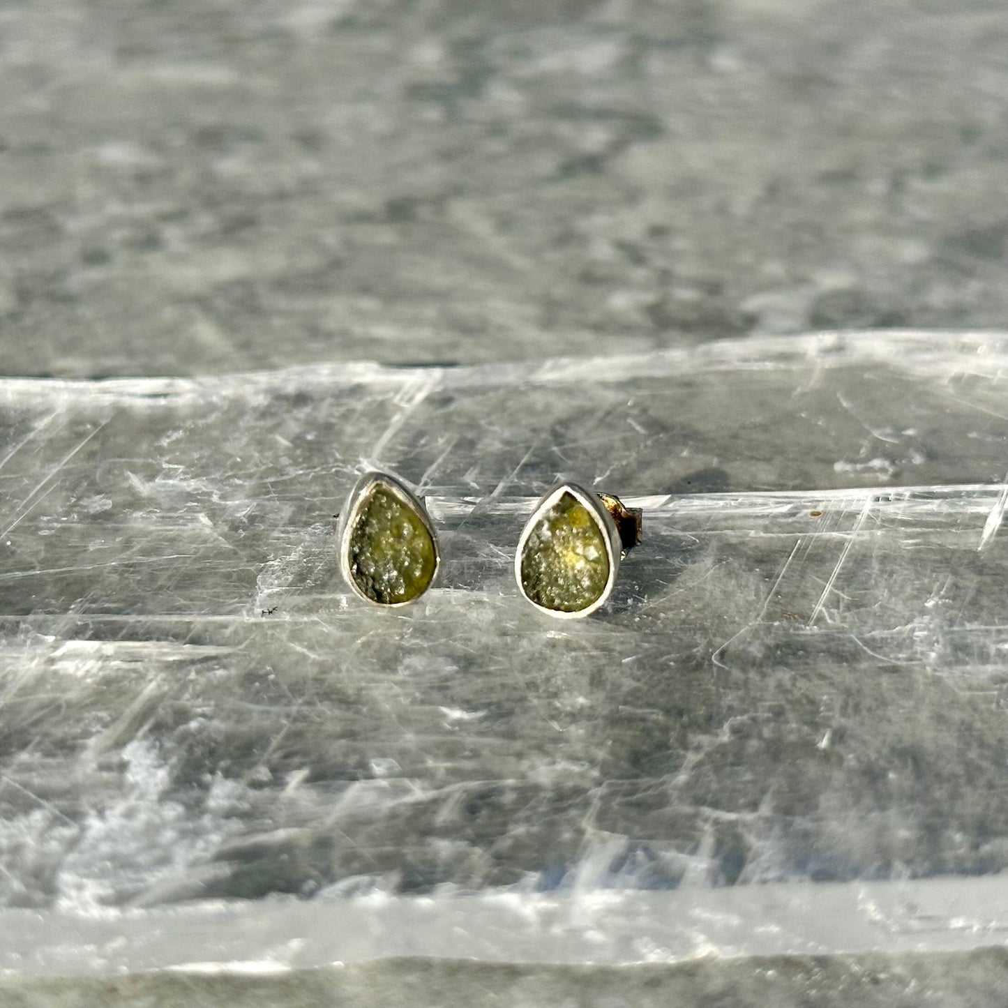 Moldavite 925 Earrings