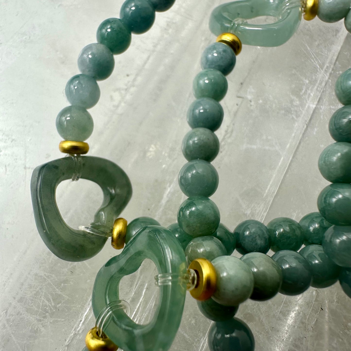 Jade 6mm Heart Bracelet