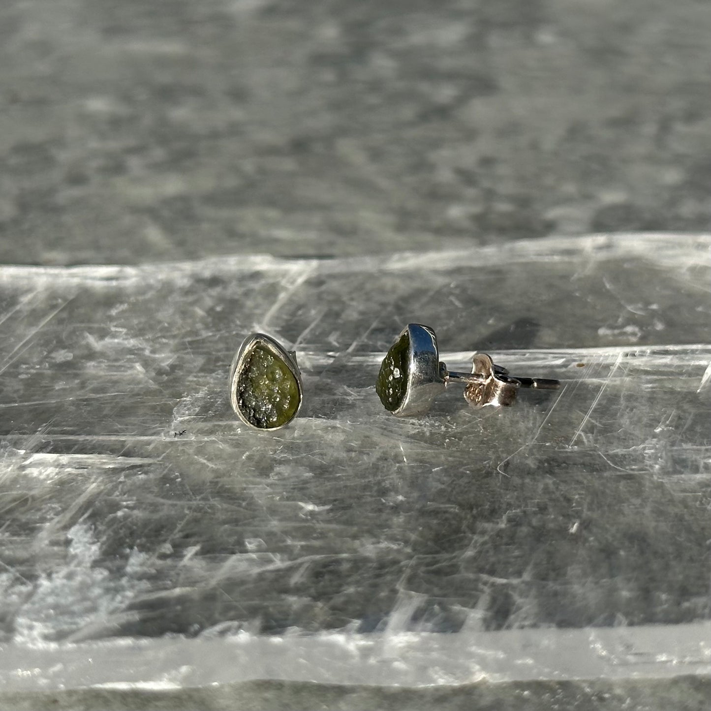 Moldavite 925 Earrings