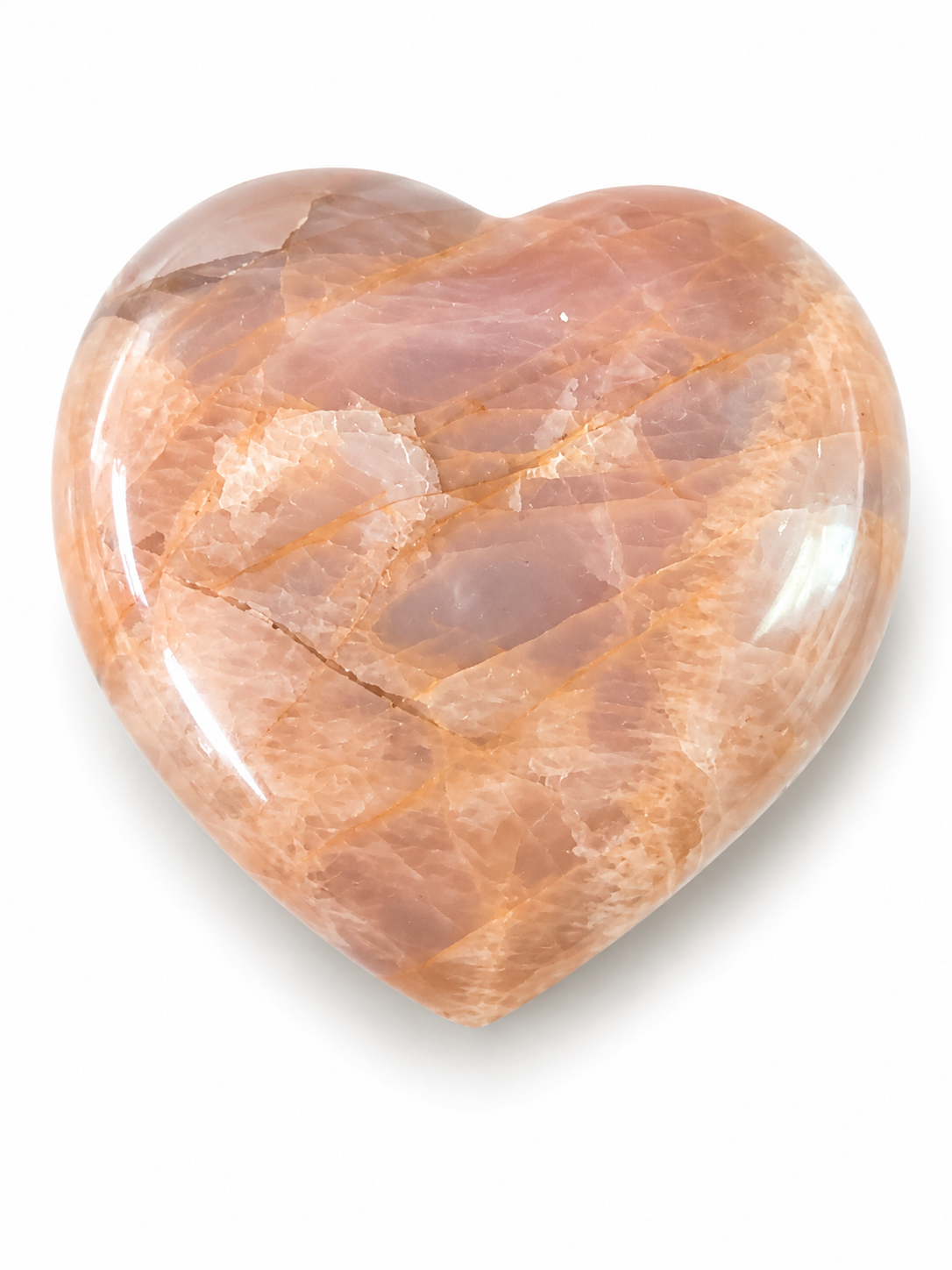 Large Peach Moonstone Hearts