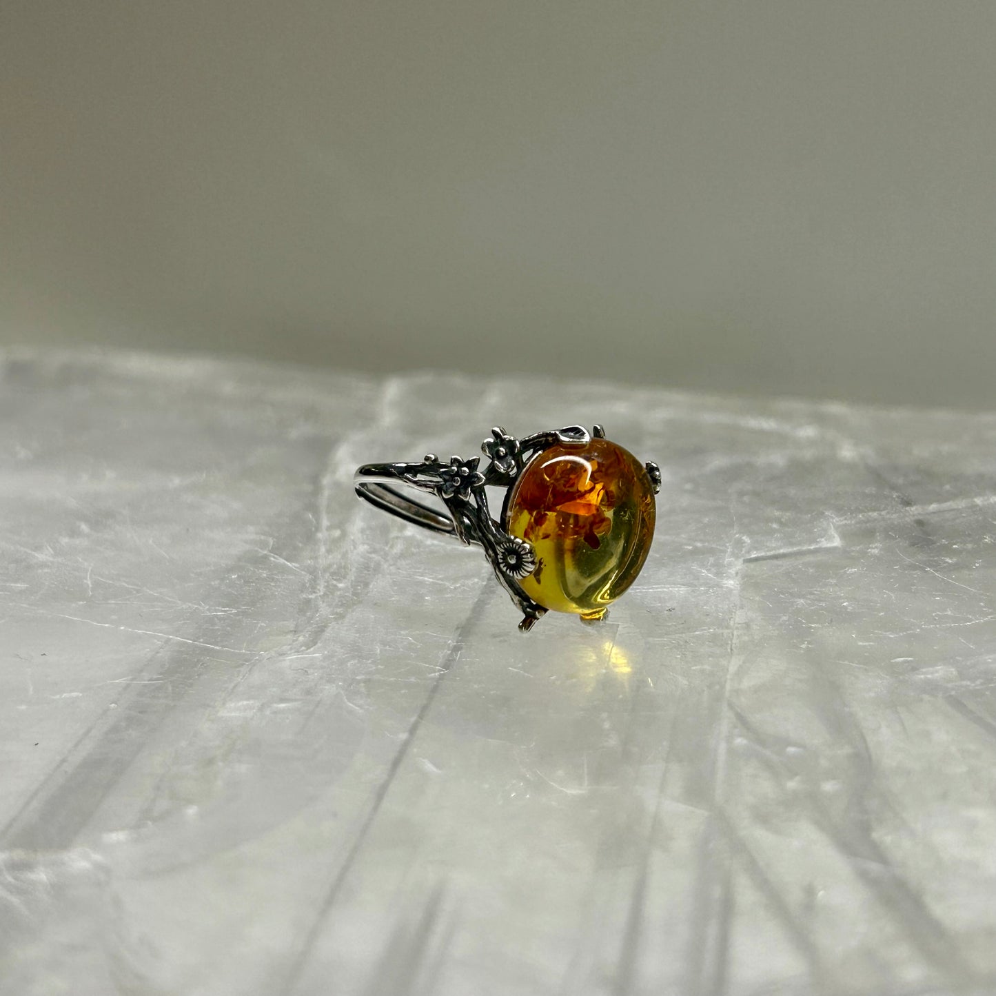 Amber Adjustable Ring