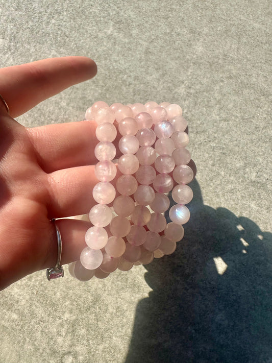 Pink MoonStone High Grade 8mm Bracelet