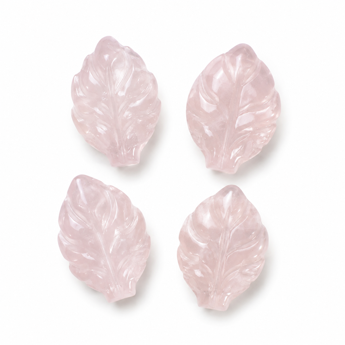 Rose Quartz Mini Fox Carvings