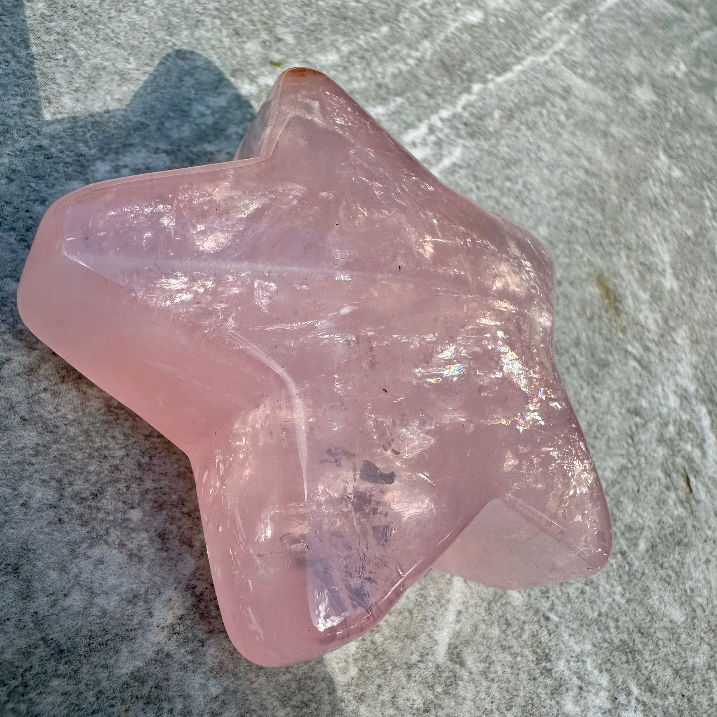 Star Rose Quartz Star Carving