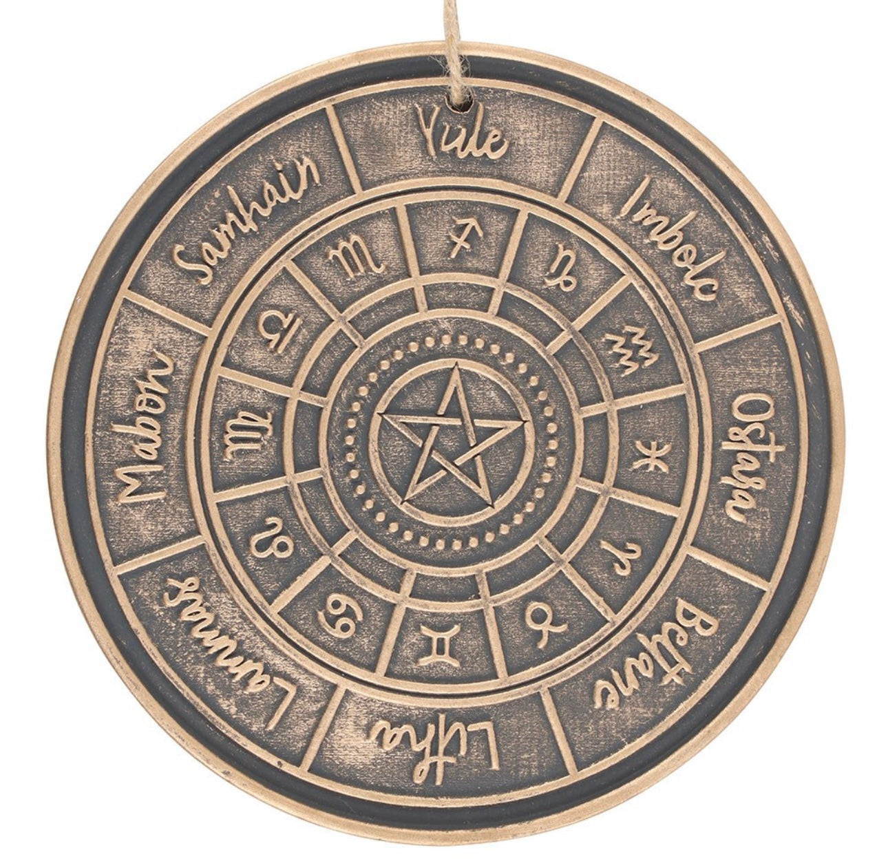 Bronze Wheel Of The Year Hanging Terracotta Plaque
