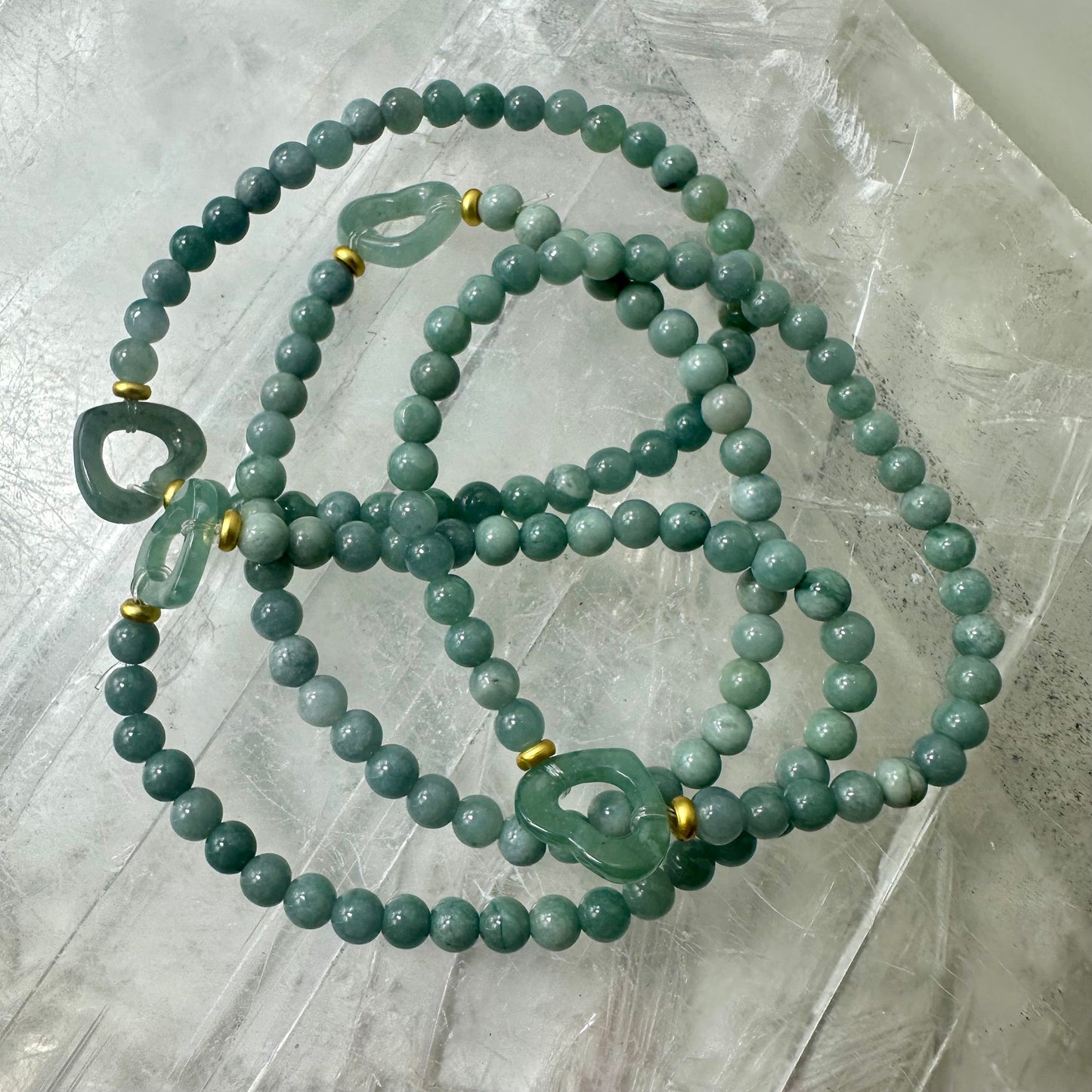 Jade 6mm Heart Bracelet