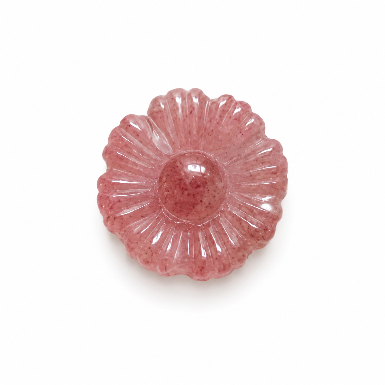 Mini Strawberry Quartz Flower Carvings