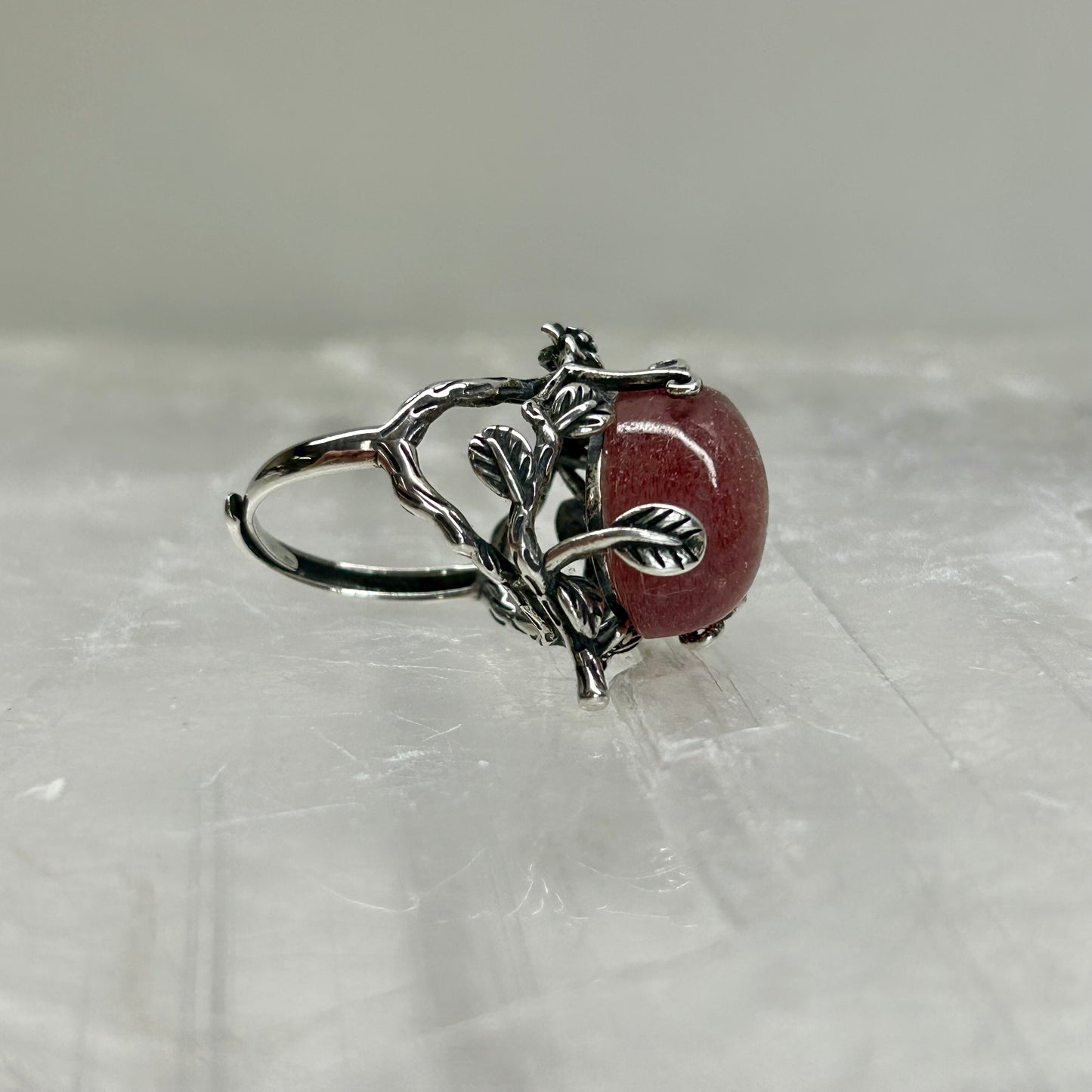 Strawberry Quartz Adjustable Ring