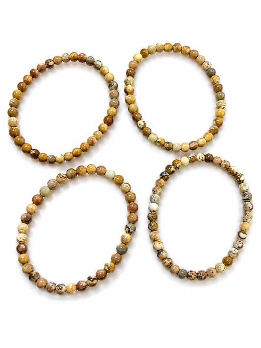 Picture Jasper 4mm Crystal Bracelets