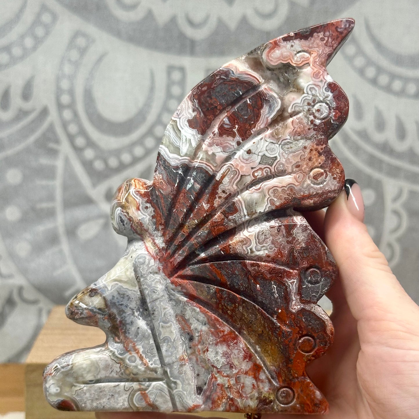 Mexican Agate Fairy Carving
