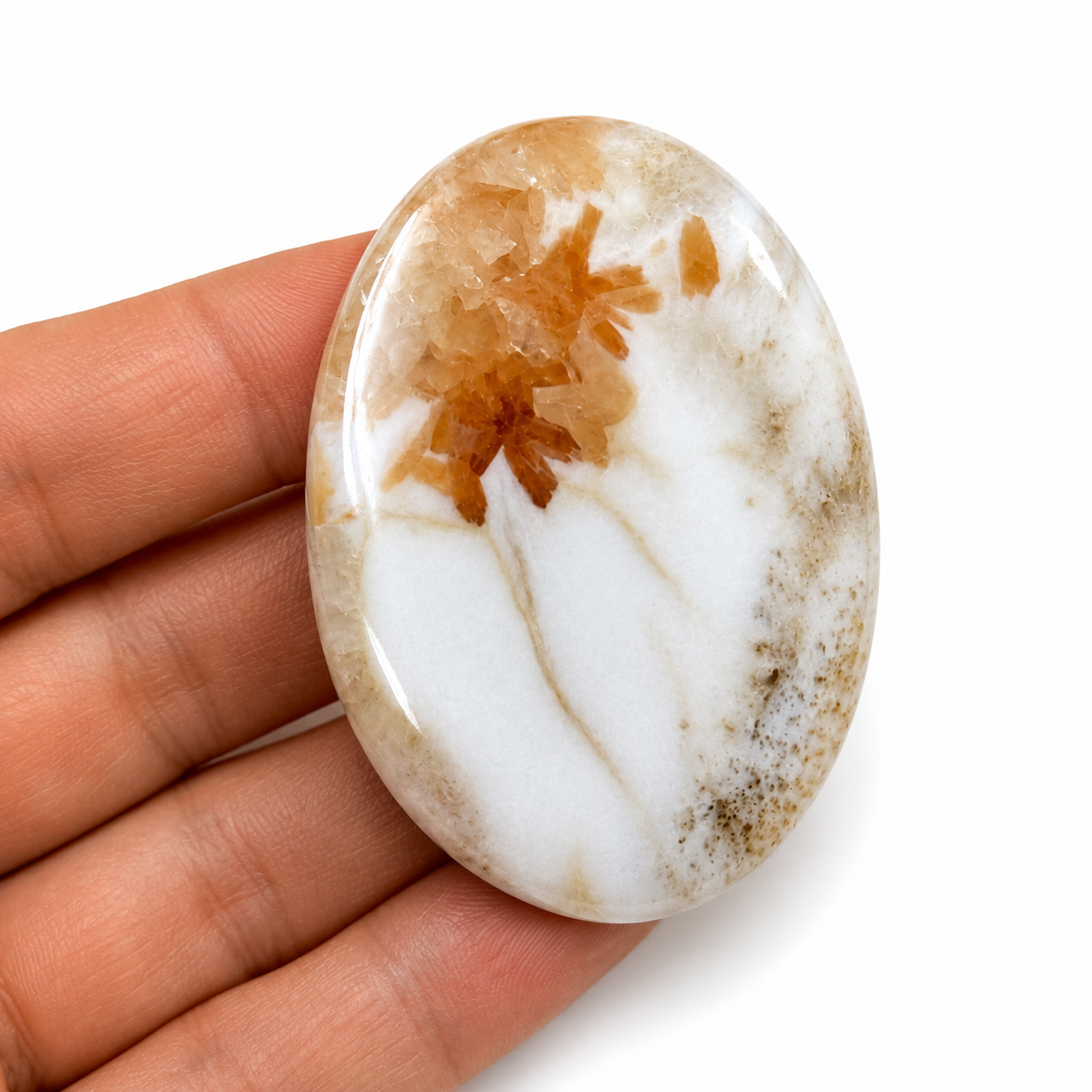 Pink Scolecite Palm Stone