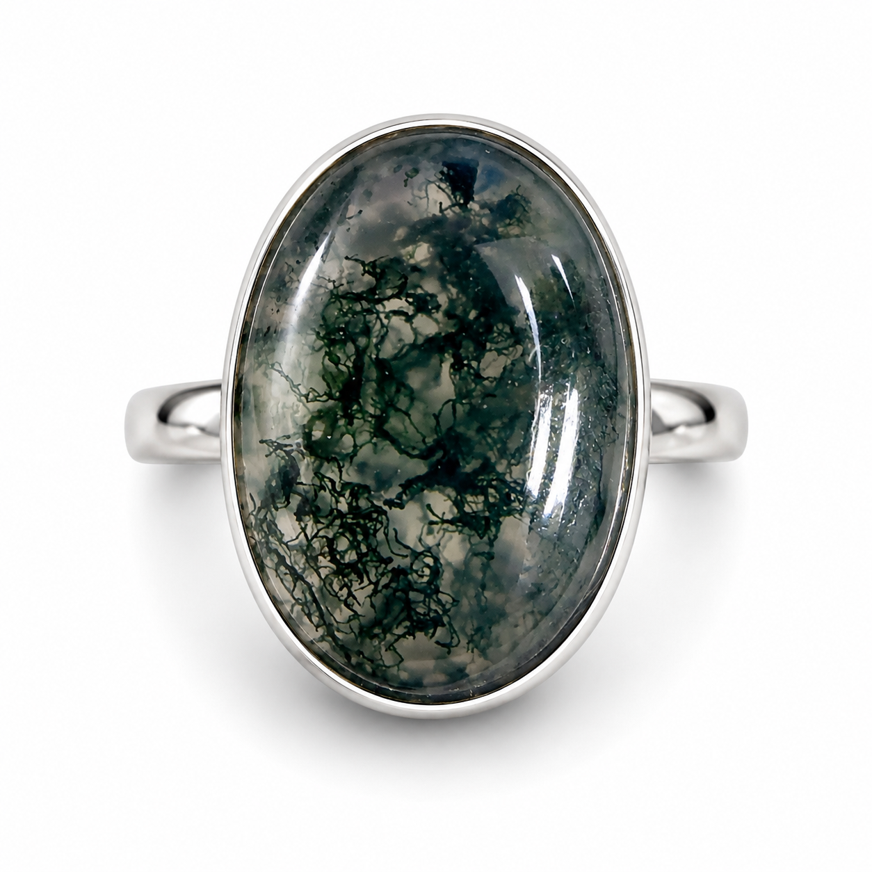 Moss Agate 925 Rings