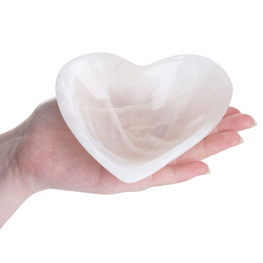 Selenite Heart Bowl 13cm