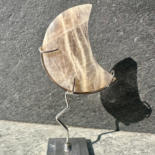 Moon Stone Moon Carving On Stand
