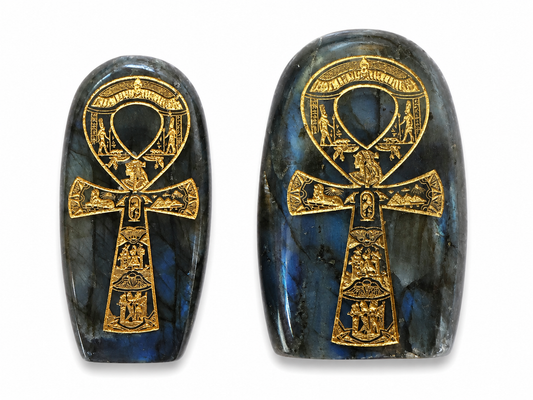 Labradorite Ankh Standing Palm