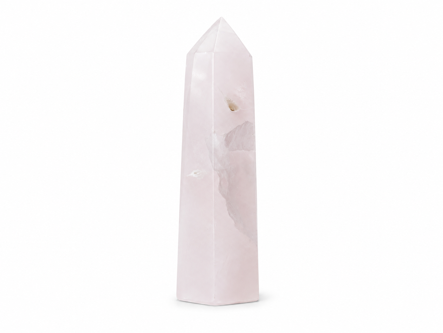 Rose Quartz Tower - Chipped Tip