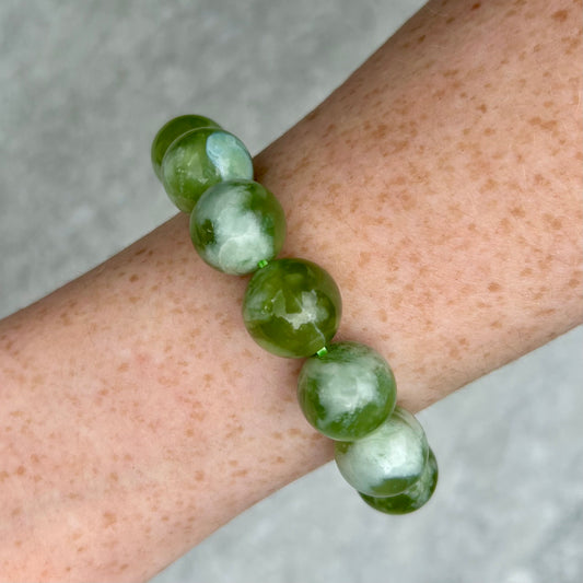 Green Jade 13mm Bracelet