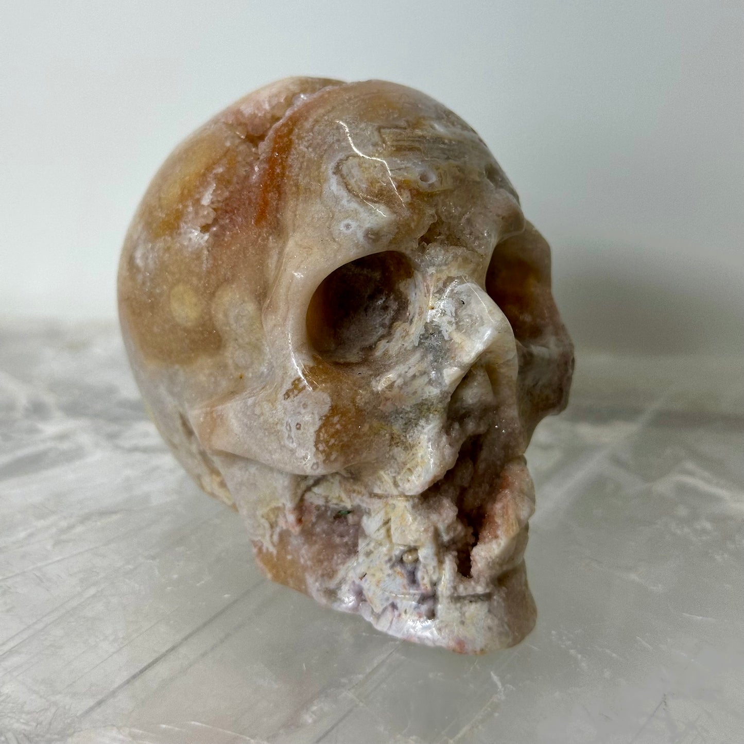 Flower Agate Skull