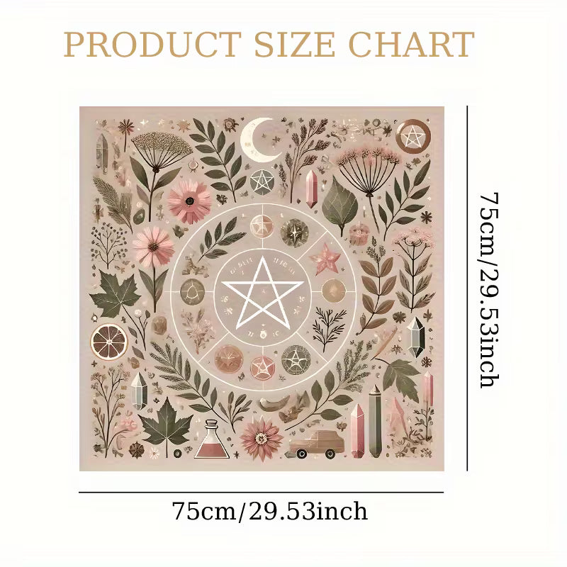 Vintage Floral Celestial Tarot Altar Cloth