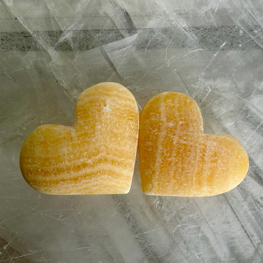 Orange Calcite Hearts