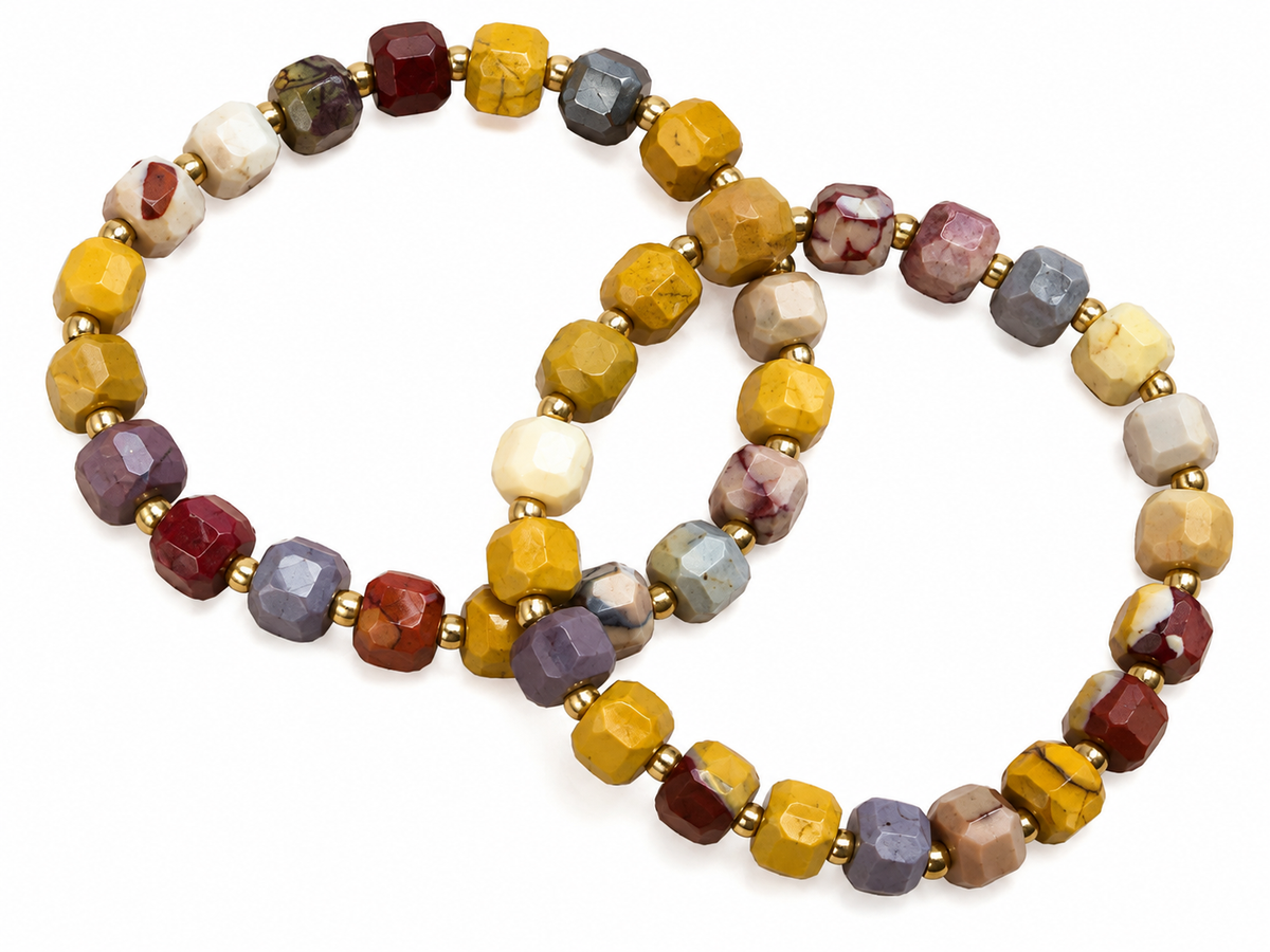 Mookaite Cubed 8 mm Bracelet