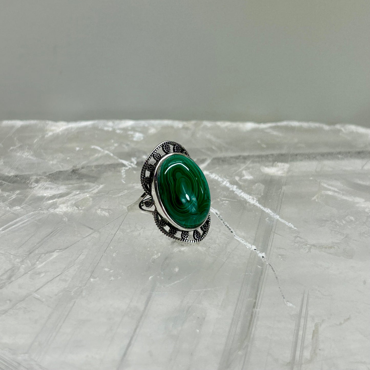 Malachite Adjustable Ring