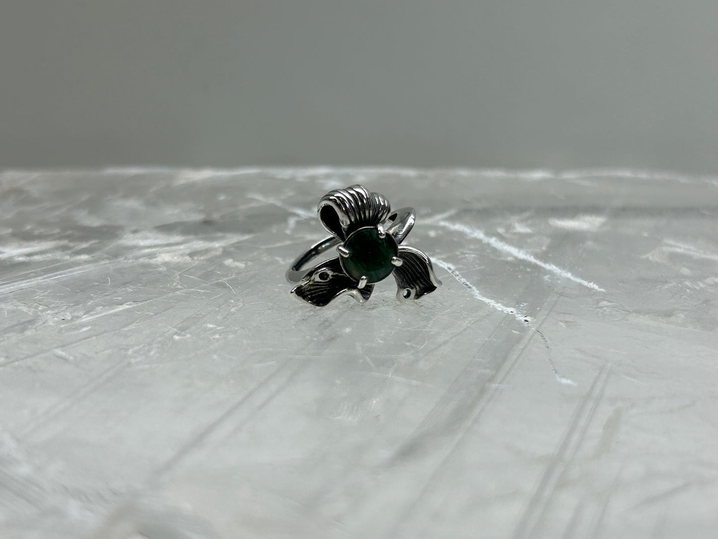Moss Agate Adjustable Ring