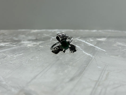 Moss Agate Adjustable Ring
