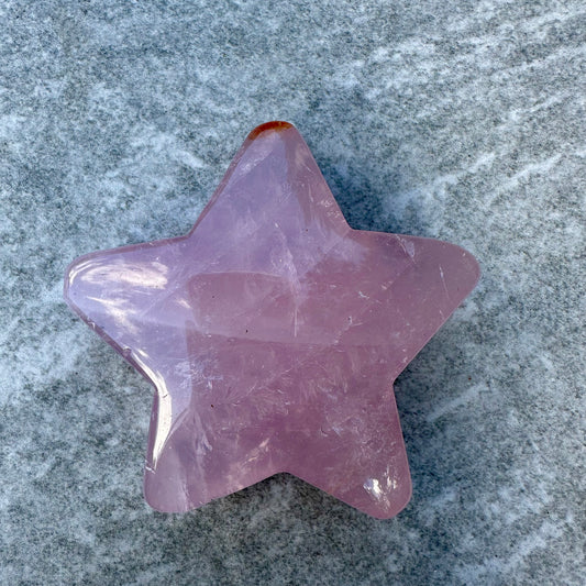 Star Rose Quartz Star Carving