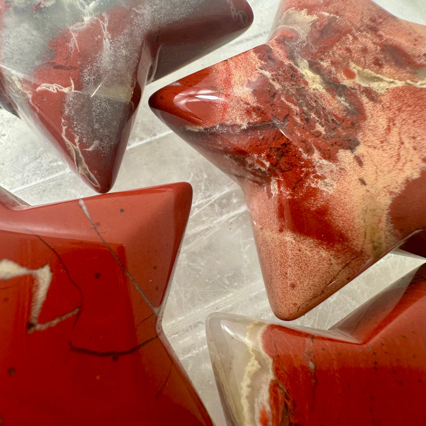 Red Jasper Star Carvings