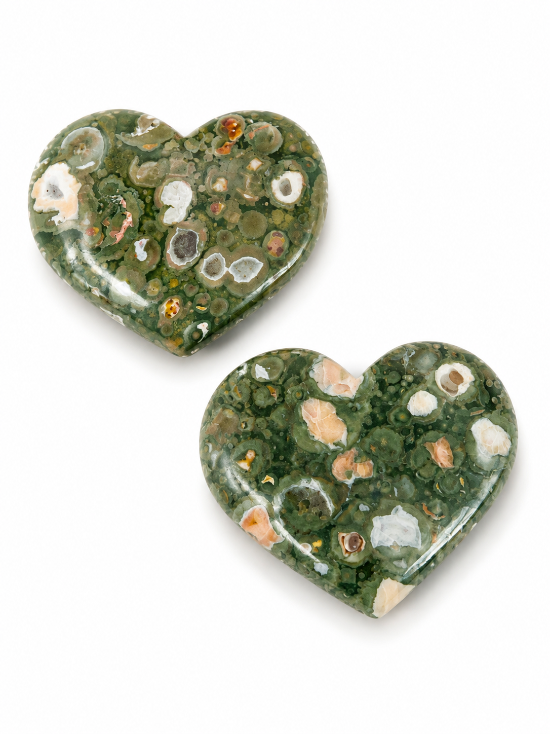 Rainforest Agate Hearts